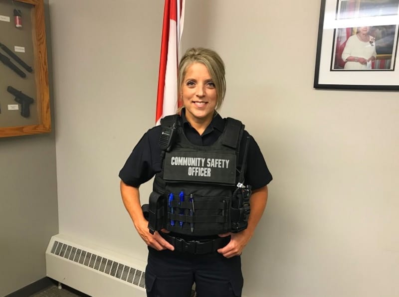 Photo of Lisa Robertson after being sworn in as Weyburn's first Community Safety Officer in the summer of 2019 (captured by Jennifer LaCharite)